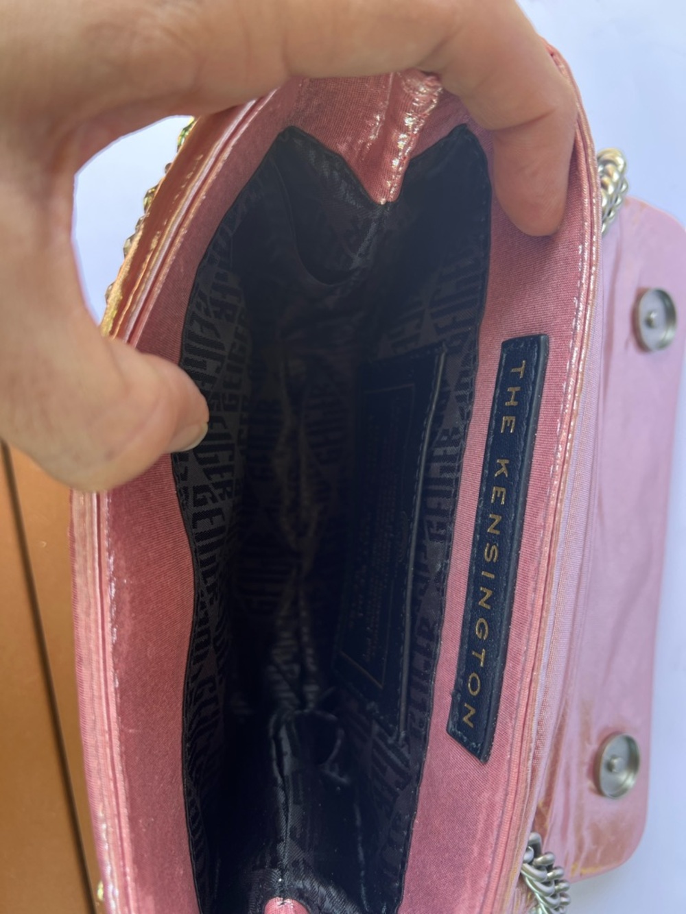 Kurt Geiger London Kensington Embellished Rainbow Crystal Shoulder Bag - Picture 8 of 8